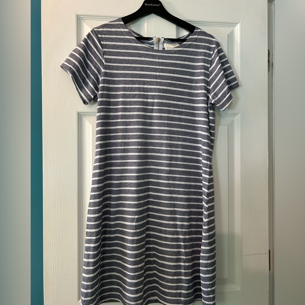 Sail to Sable blue & white striped dress